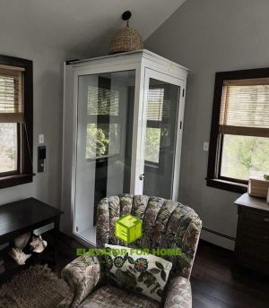 a small white elevator for a home