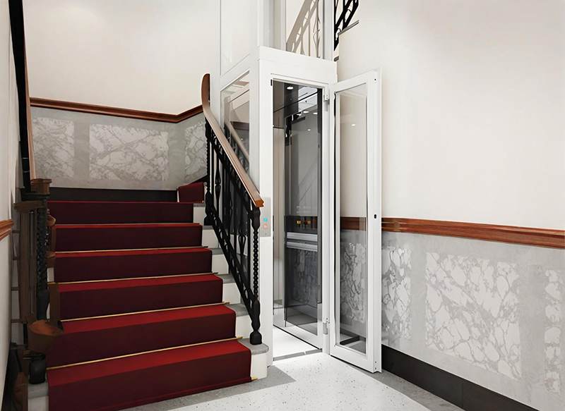 a small white elevator for home use