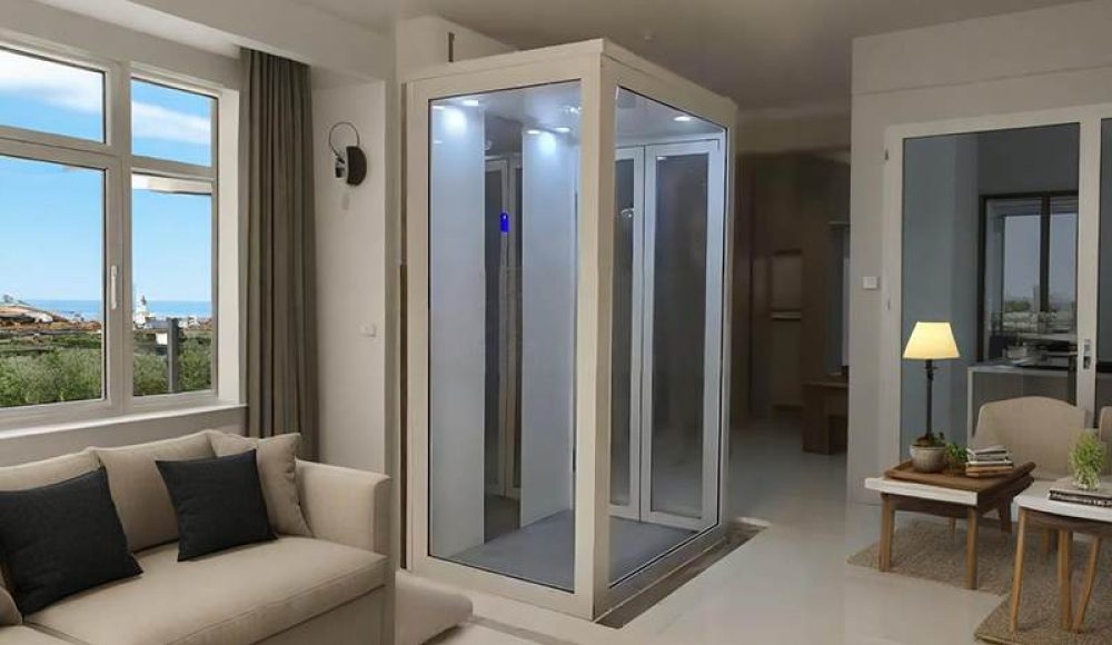 a white affordable home elevator